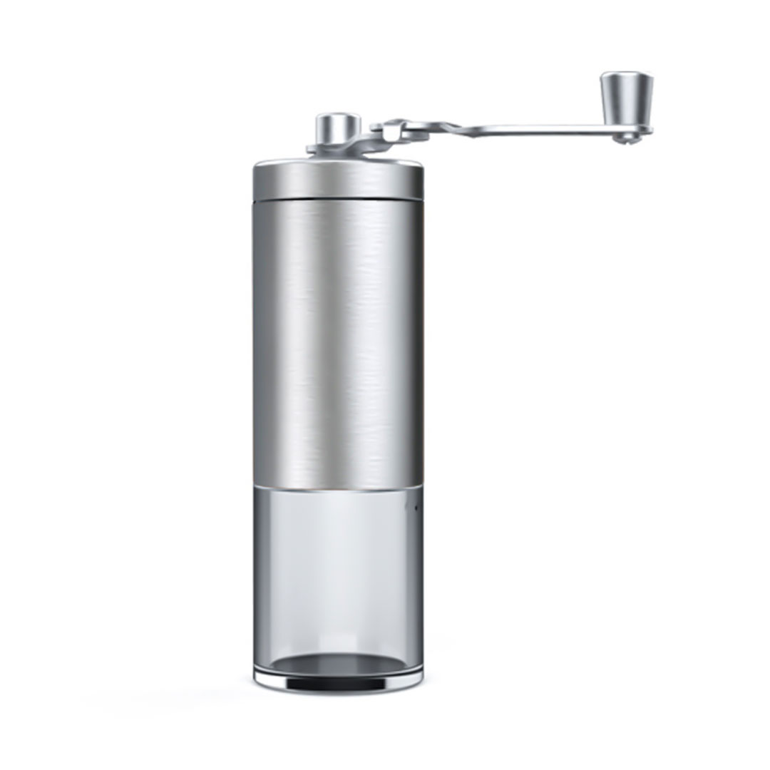 F-455 Stainless Steel and Glass Hand Coffee Grinder
