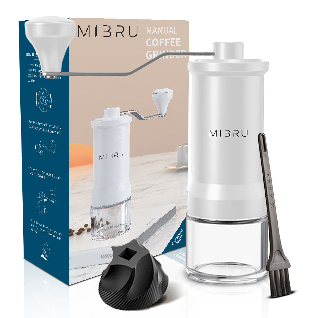 مطحنة قهوة يدوية بيضاء من ميبرو
