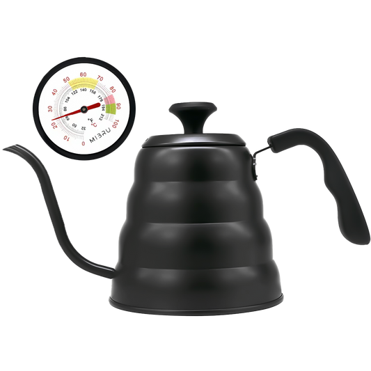 Multi-color coffee drip carafe with thermometer on lid