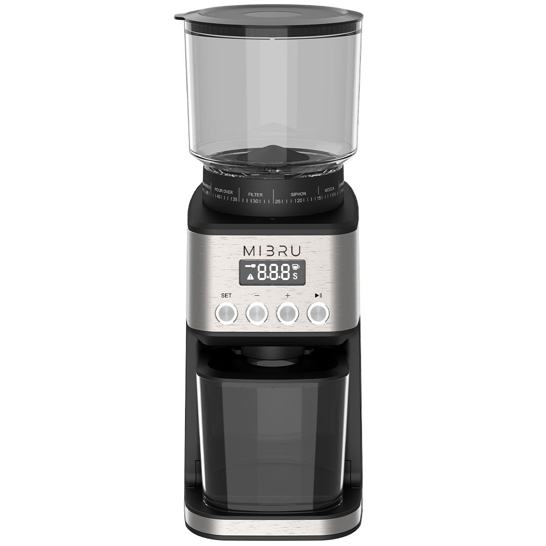 Coffee Grinder for espresso and drip coffee with full accessories and Blue-Up calf from Mibru