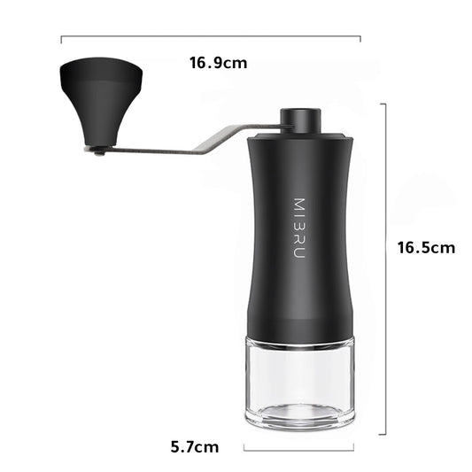 مطحنة قهوة يدوية مع زجاجة زجاجية لحفظ القهوة من ميبرو دينم كولور