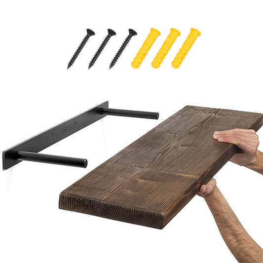 Natural wood shelf with hidden stand