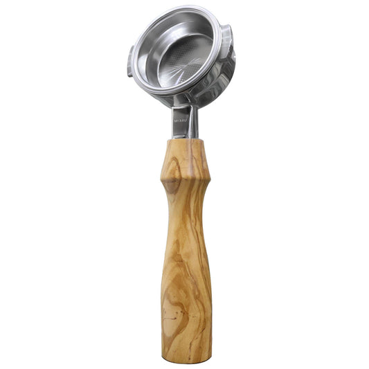 58ml Olive Wood Open Portafilter Suitable for A61 and Marzoco Machines