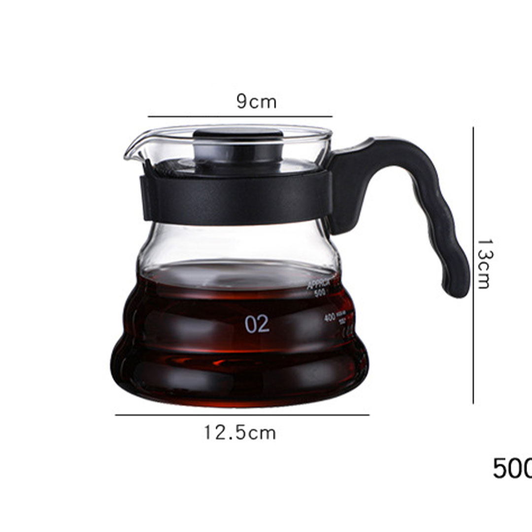 Glass Coffee Server Pot with Plastic Lid